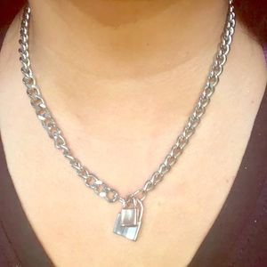 Double🔒Charm Silver Chain Necklace